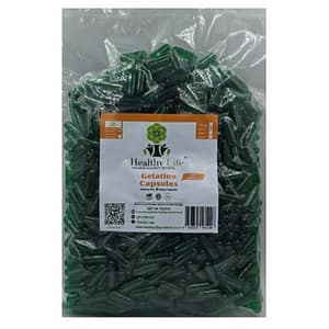 Healthy Life- Translucent Green Empty GELATIN Capsules Size 0- 1000 Pack