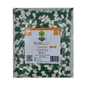 Healthy Life- Green and White Empty GELATIN Capsules Size 0- 1000 Pack