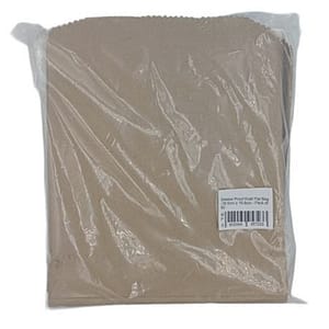 Kraft Flat Greaseproof Bags - 18.5 x 16.5cm Disposable Food Bags - 25 Pack