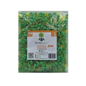 Healthy Life-TRANSLUCENT Yellow and Green Empty GELATINE Size 0 1000 Pack
