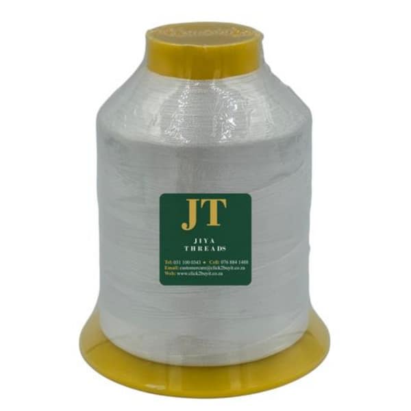 Embroidery Thread Cotton- White 4000m JT Threads