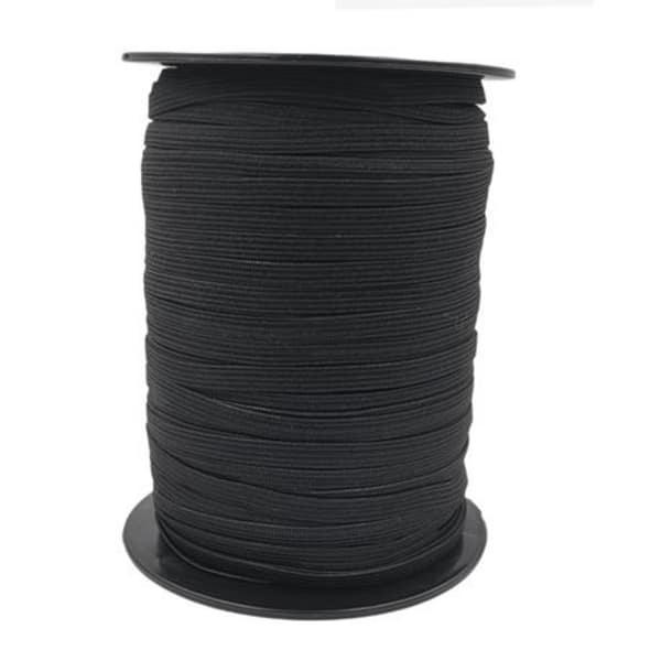 Black Elastic Roll 8mm x 200m - Durable and Flexible