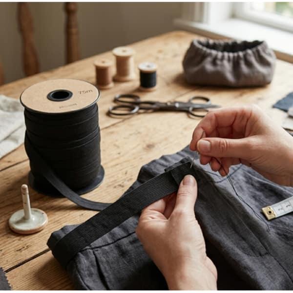 Black Elastic Roll 19mm x 75m - Durable and Flexible - Image 2