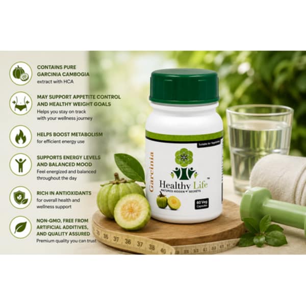 Healthy Life Garcinia Cambogia Weight Loss 500mg 60 Capsules 3-Pack - Image 2